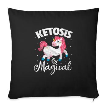 Keto Diet - Sofa pillowcase 17,3'' x 17,3'' (45 x 45 cm) - black - Front