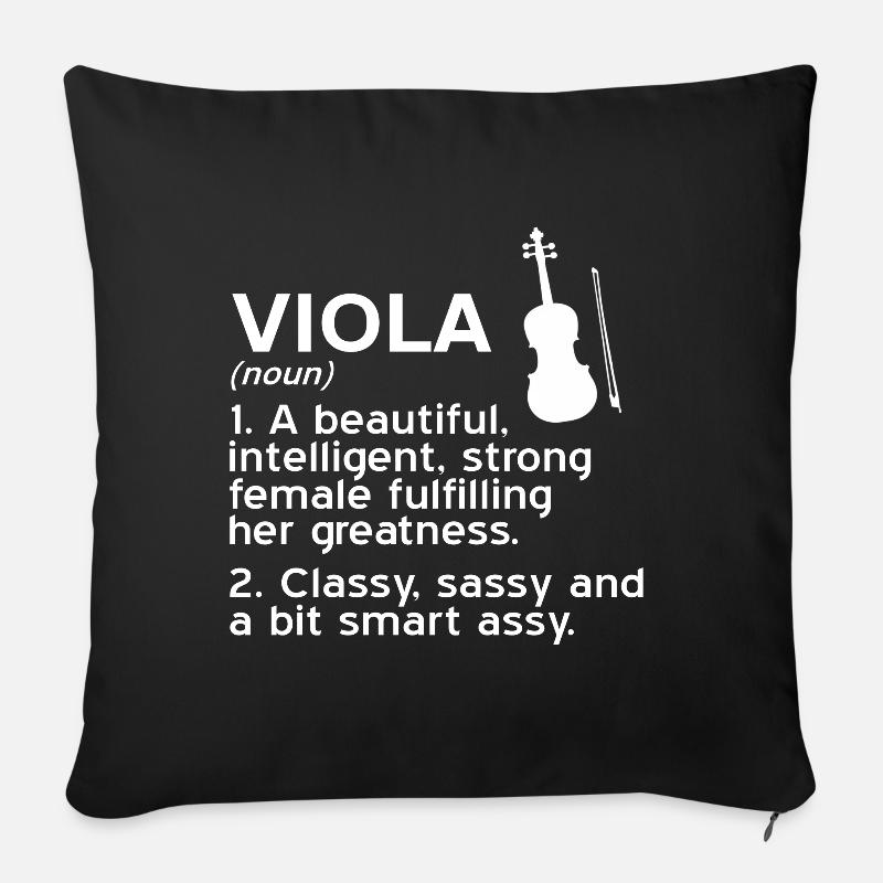 Bratsche – Viola Definition - Sofakissenbezug 45 x 45 cm - Schwarz