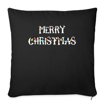 Merry Christmas String lights gift - Sofa pillowcase 17,3'' x 17,3'' (45 x 45 cm) - black - Front
