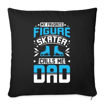 FIgur patineur papa - Housse de coussin décorative 45 x 45 cm - noir - Devant