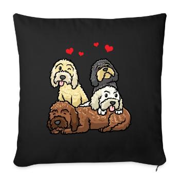Cockapoo Hund Cockerpoo - Sofakissenbezug 45 x 45 cm - Schwarz - Vorne