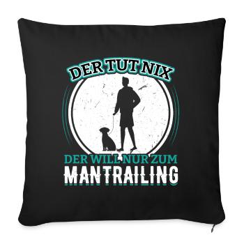 Suchhund Findehund Fährtenhund Mantrailer - Sofakissenbezug 45 x 45 cm - Schwarz - Vorne