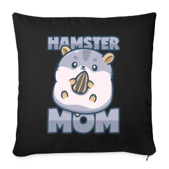 Maman Hamster - Housse de coussin décorative 45 x 45 cm - noir - Devant
