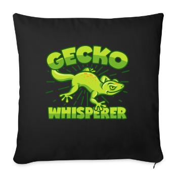 Gecko Whispering Lizard Salamander Lizard - Sofa pillowcase 17,3'' x 17,3'' (45 x 45 cm) - black - Front