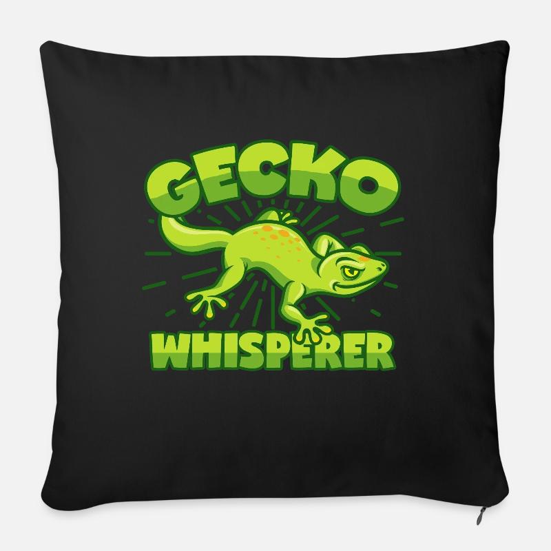 Gecko Whispering Lizard Salamander Lizard - Sofa pillowcase 17,3'' x 17,3'' (45 x 45 cm) - black