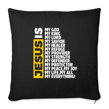 Jésus-Christ Christ Religion chrétienne Don - Housse de coussin décorative 45 x 45 cm - noir - Devant
