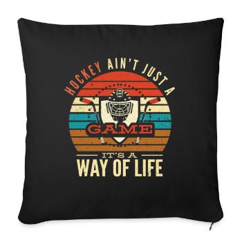 Ice Hockey Puck Hockey Sticks - Sofa pillowcase 17,3'' x 17,3'' (45 x 45 cm) - black - Front