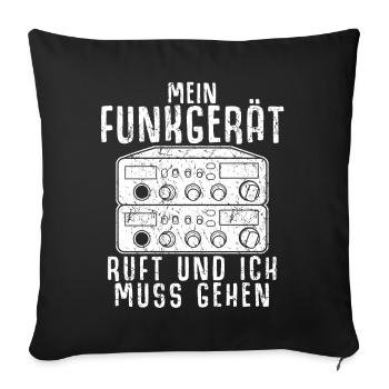 Amateurfunk CB-Funk Funker Amateurfunker - Sofakissenbezug 45 x 45 cm - Schwarz - Vorne
