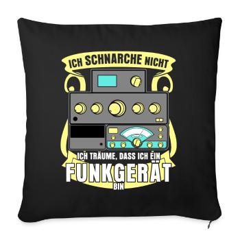Amateurfunk Schnarchen Amateurfunker - Sofakissenbezug 45 x 45 cm - Schwarz - Vorne