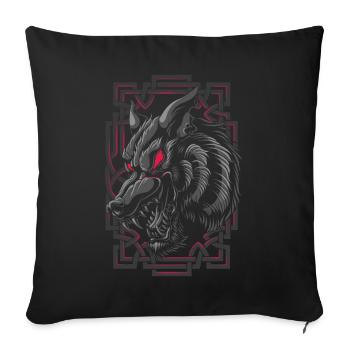 Viking Age - Fenrir Wolf Fenriswolf - Sofakissenbezug 45 x 45 cm - Schwarz - Vorne