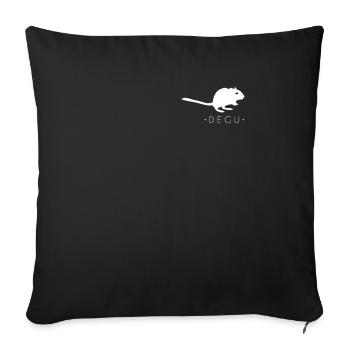 Logo Degu Emblem Bush Rat Rat Commun Degu - Housse de coussin décorative 45 x 45 cm - noir - Devant