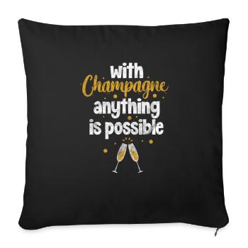 blockedTitle - Sofa pillowcase 17,3'' x 17,3'' (45 x 45 cm) - black - Front