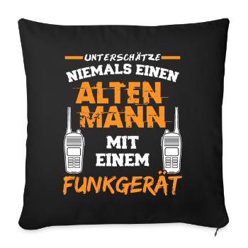 Amateurfunk Funkgerät Amateurfunker - Sofakissenbezug 45 x 45 cm - Schwarz - Vorne