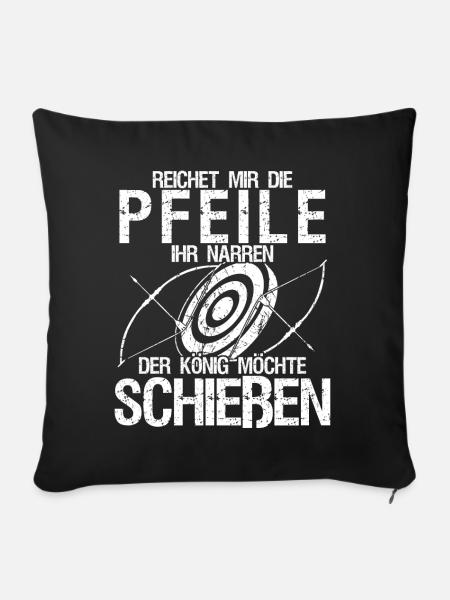Recurvebogen Langbogen Bogenschießen - Sofakissenbezug 45 x 45 cm - Schwarz