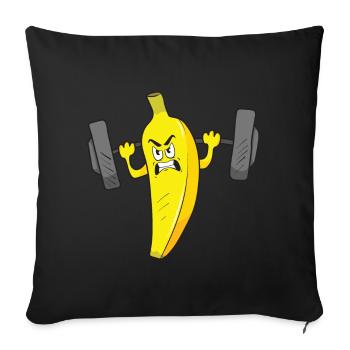 Banana Weightlifter Fitness Workout Motivation - Sofa pillowcase 17,3'' x 17,3'' (45 x 45 cm) - black - Front