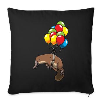 Platypus with balloons funny animals - Sofa pillowcase 17,3'' x 17,3'' (45 x 45 cm) - black - Front