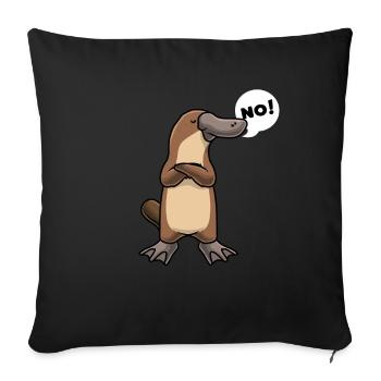 Stubborn platypus funny animals - Sofa pillowcase 17,3'' x 17,3'' (45 x 45 cm) - black - Front