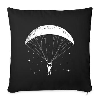 Parapente lunaire Parapente - Housse de coussin décorative 45 x 45 cm - noir - Devant