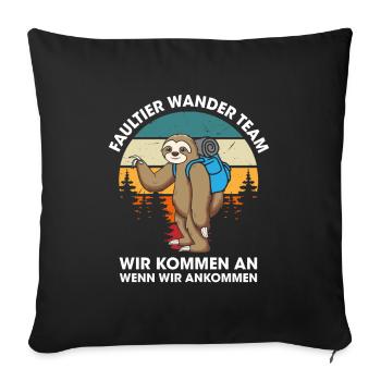 Faultier Wanderteam Faultier Wander Team - Sofakissenbezug 45 x 45 cm - Schwarz - Vorne