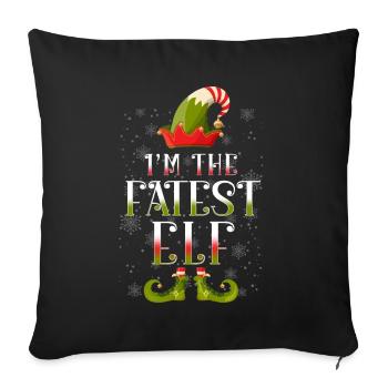 Noël des elfes les plus gras - Housse de coussin décorative 45 x 45 cm - noir - Devant