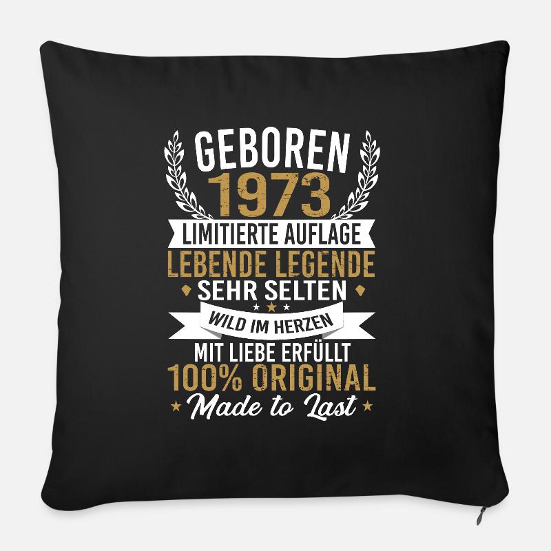 Geboren 1973 - Sofakissenbezug 45 x 45 cm - Schwarz