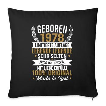 geboren 1978 - Sofakissenbezug 45 x 45 cm - Schwarz - Vorne