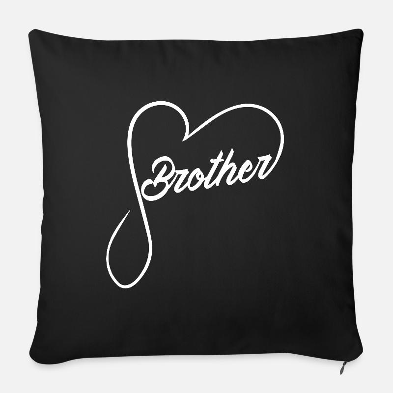 Frère Cœur - Housse de coussin décorative 45 x 45 cm - noir