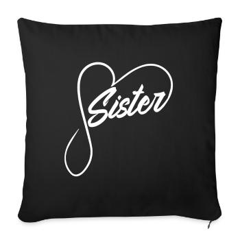 Sœur Cœur - Housse de coussin décorative 45 x 45 cm - noir - Devant