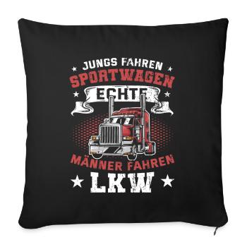 Chauffeur de camion - Real Men Drive Truck - Housse de coussin décorative 45 x 45 cm - noir - Devant