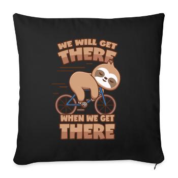 Sloth Bicycle Saying - Sofa pillowcase 17,3'' x 17,3'' (45 x 45 cm) - black - Front