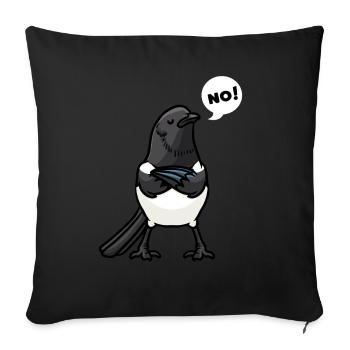 Amateurs d’oiseaux pies - Housse de coussin décorative 45 x 45 cm - noir - Devant