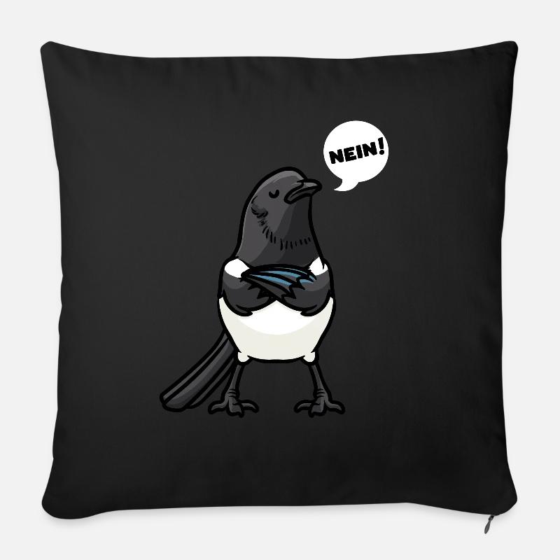Elster Vogel Vogelliebhaber - Sofakissenbezug 45 x 45 cm - Schwarz