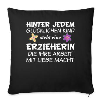 Erzieherin - Sofakissenbezug 45 x 45 cm - Schwarz - Vorne
