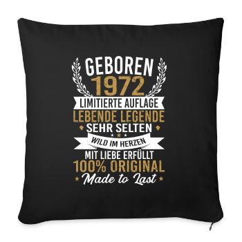 Geboren 1972 - Sofakissenbezug 45 x 45 cm - Schwarz - Vorne