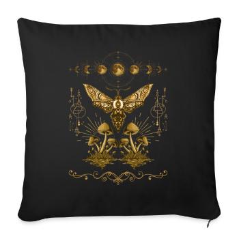 Cottagecore Dark Academia Goblincore Papillon - Housse de coussin décorative 45 x 45 cm - noir - Devant