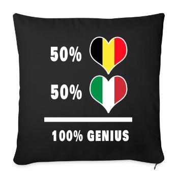 Génius/cadeau en Italie et en Belgique - Housse de coussin décorative 45 x 45 cm - noir - Devant