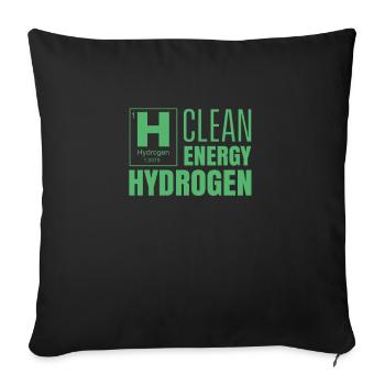 Saubere Energie Wasserstoff Hydrogen Symbol H - Sofakissenbezug 45 x 45 cm - Schwarz - Vorne