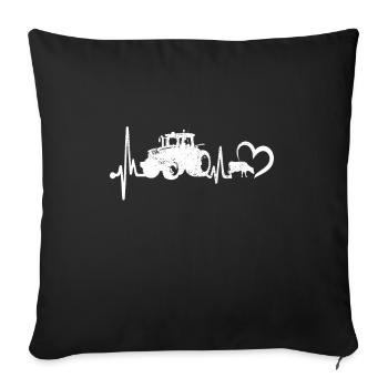 Tracteur Herzschlag Bauer Tracteur - Housse de coussin décorative 45 x 45 cm - noir - Devant