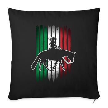 Pleasure Pferd & Westernreiterin Westernreiten - Sofakissenbezug 45 x 45 cm - Schwarz - Vorne