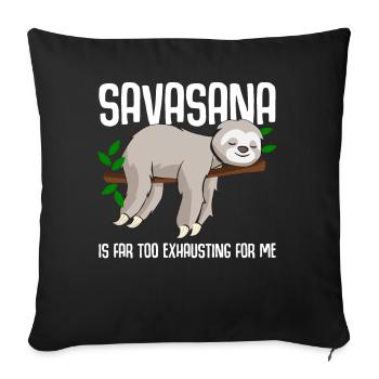 Savasana Sloth Yoga - Housse de coussin décorative 45 x 45 cm - noir - Devant