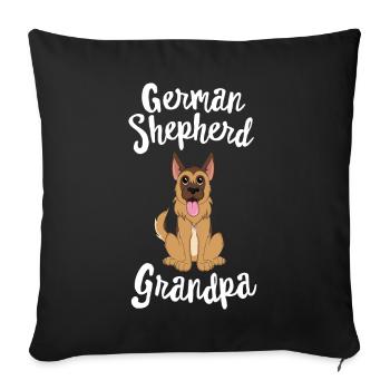 Berger allemand Grand-père Pawpa Chien Grands-parents - Housse de coussin décorative 45 x 45 cm - noir - Devant