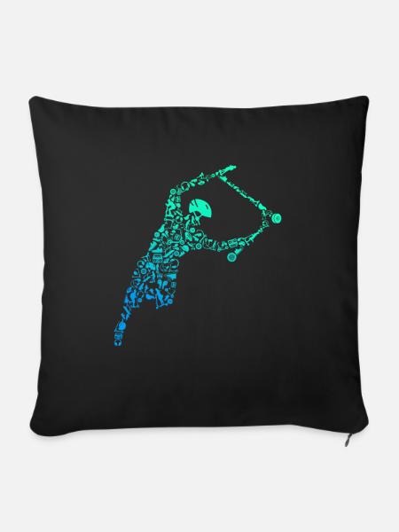 Scooter Calligram Trick Scooting Scoot Lover - Sofakissenbezug 45 x 45 cm - Schwarz