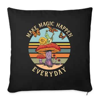 Dark Academia Cottagecore Snail Mushroom Retro - Sofa pillowcase 17,3'' x 17,3'' (45 x 45 cm) - black - Front