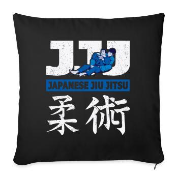 Jujutsu japonais JJJ Arts Martiaux & Jiu Jitsu - Housse de coussin décorative 45 x 45 cm - noir - Devant