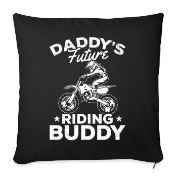 Le futur de papa Riding Buddy Motocross - Housse de coussin décorative 45 x 45 cm - noir - Devant