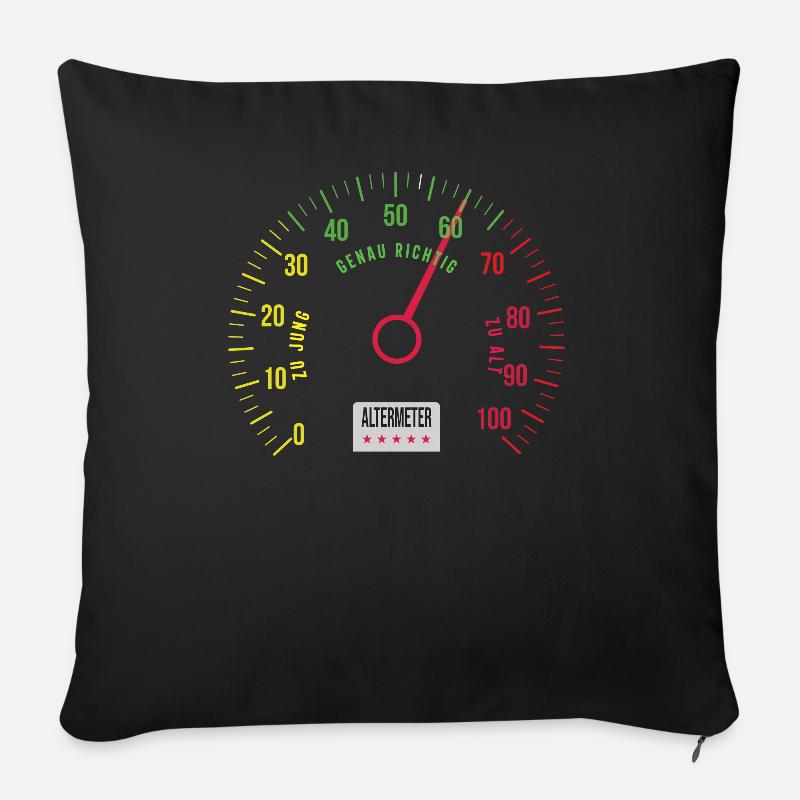 60. Geburtstag Altermeter 60 Jahre Oldometer - Sofakissenbezug 45 x 45 cm - Schwarz