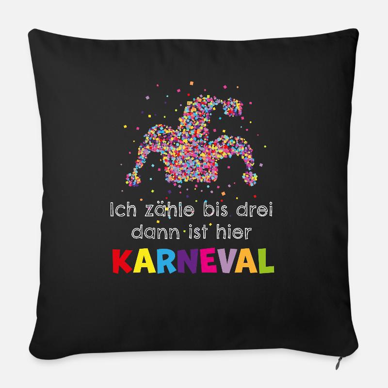 Karneval Kostüm Lustig Konfetti Geschenk - Sofakissenbezug 45 x 45 cm - Schwarz
