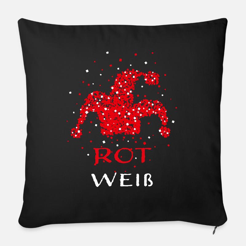 Köln Rot Weiss Karneval Fasching Konfetti Geschenk - Sofakissenbezug 45 x 45 cm - Schwarz