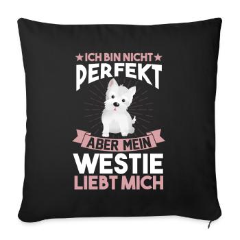Hund Westie White Terrier Züchter Westie White Te - Sofakissenbezug 45 x 45 cm - Schwarz - Vorne