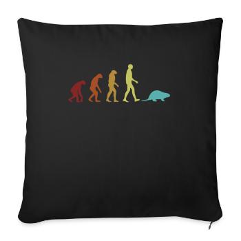 Nutria Evolution Myocastor Rodent Coypu Beaver - Sofa pillowcase 17,3'' x 17,3'' (45 x 45 cm) - black - Front